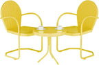 Patio Bistro Set Retro Metal Outdoor Seating Set Conversation Set 3 Pieces - Image 4
