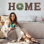 Pinkpum Wood Home Sign with Eucalyptus Wreath for O Home Decor Wall Decor - Image 4