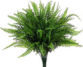 Artificial Boston Ferns Plants, Plastic Persian Grass Faux Shrubs Fake Leaves Simulation Greenery Bushes Home Outdoor Indoor Garden Wedding Decoration Office Yard Verandah Planter Filler – 4 Pack by CATTREE