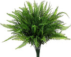 Artificial Boston Ferns Plants, Plastic Persian Grass Faux Shrubs Fake Leaves Simulation Greenery Bushes Home Outdoor Indoor Garden Wedding Decoration Office Yard Verandah Planter Filler – 4 Pack by CATTREE