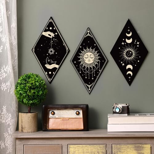 Sintuff 6 Pieces Halloween Mushroom Wall Decor Gothic Witchy Boho Wall Art - Image 5