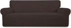 Easy-Going Stretch 4 Seater Oversized Sofa Couch Cover Chocolate | 1-Piece by Easy-Going