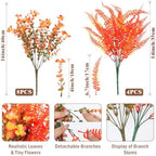 RECUTMS Fall Artificial Flowers for Outdoors,Orange Fake Flowers Plants - Image 2