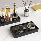 Gurygo Vanity Tray for Bathroom, 10" Ceramic Soap Dispenser Tray for Kitchen Counter, Bathroom Trays for Counter, Kitchen Tray for Soap Bottles (Black, Set/1)… - Image 2