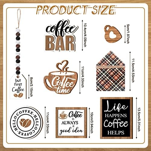 FairySandy 11 Pcs Tiered Tray Decor Farmhouse Set, Delicious Coffee - Image 3