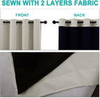 NICETOWN Natural Blackout Curtains 90 inches Long, Full Light Blocking Drapes - Image 5