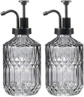 Amolliar 12 Oz Glass Soap Dispenser with Plastic Pump,Dark Grey,2 Pack by Amolliar