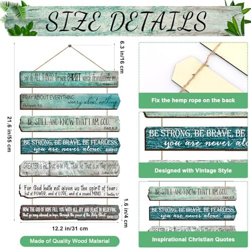 Yookeer 7 Tier Christian Wall Art Bible Verses Green English Style - Image 2