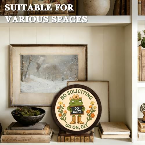 CFFJLHN Funny No Soliciting Sign Western Frog Wall Art Decor - Image 6