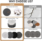OIAHOMY 8 Pcs Coasters with Holder for Beer, Coffee, Woven Cotton Coaster Set for Table Decor for Kitchen, Bar, Dining Room, Living Room, Housewarming Gifts - Black - Image 3