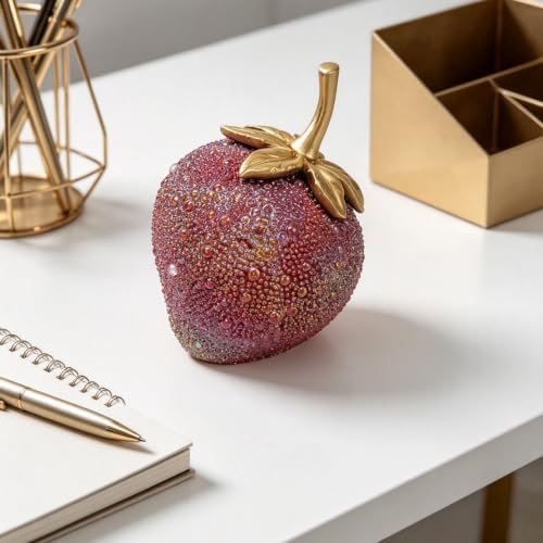 Colorful Fruit Figurine Resin Strawberry Statue Home Kitchen Decor - Image 2