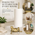 WallCharmers Gold Frog Paper Towel Holder & Metal Toilet Paper Holder Stand - Image 7