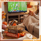 Yuntau 4 Pcs Fall Football Decor Rustic Wooden Blocks Table Centerpiece - Image 5