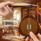 Newtay 6 Pcs Mid Century Modern Coasters Wood Absorbent Coaster, Brown - Image 3