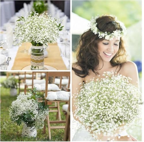 N&T NIETING 30Pcs Babys Breath Artificial Flowers Bulk Faux Flowers, White - Image 4