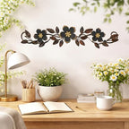Wesiti Metal Flower Wall Art Decor Vintage Wrought Scroll, Black - Image 3