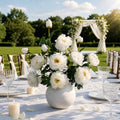 Artificial Peony Flowers, White,4PCS, 31.5'' Long Stem by ENALGRE