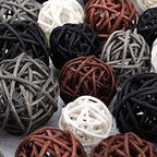 Wicker Ball Orbs,White, Dark Gray, Brown, Black,2.4'',2'',1.6'',1.2'' - Image 3