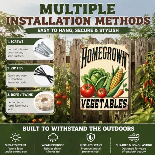 Vegetable Tomatoes Metal Tin Sign 12x8 Inch Farmhouse Kitchen Wall Decor with Tomato Corn Fresh Harvest Design Rustic Farm Garden Sign for Home Restaurant Yard Outdoor Country Decor - Image 5