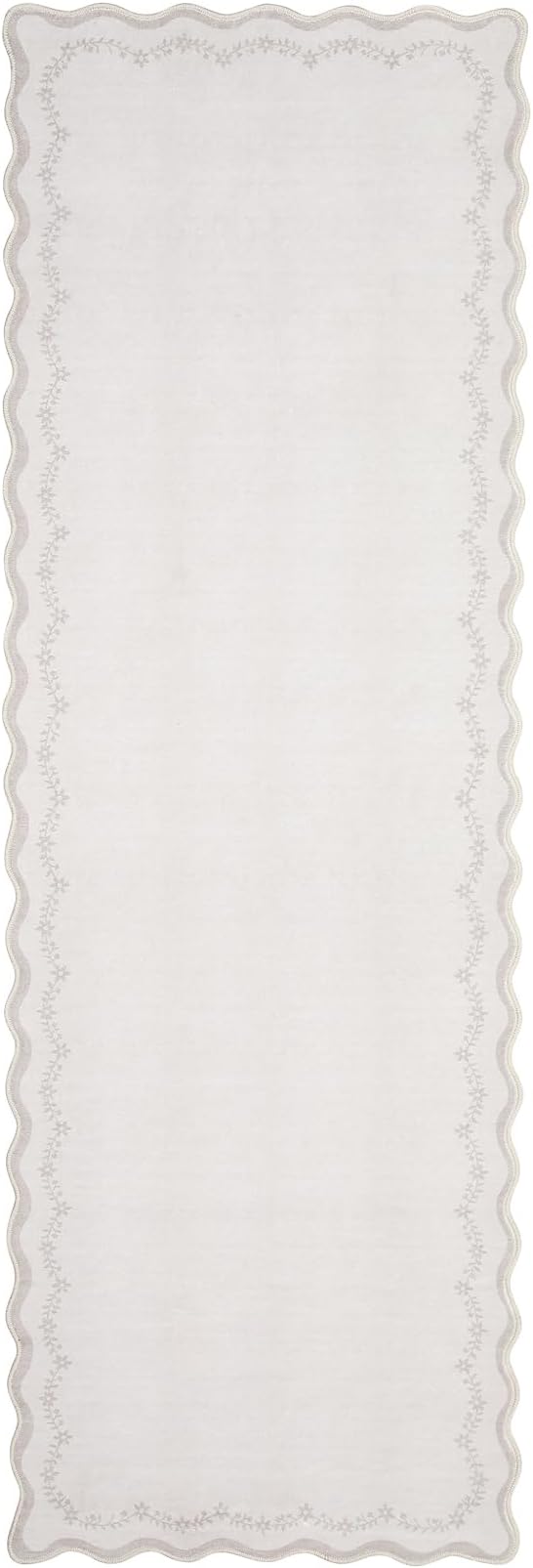 GarveeHome 2.5x8 Scalloped Washable Runner Rug Non Slip Hallway Kitchen Rug | - Image 7