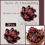 3Pcs Faux Artichokes, Bowl Filler Decor for Home Kitchen, Purple - Image 2