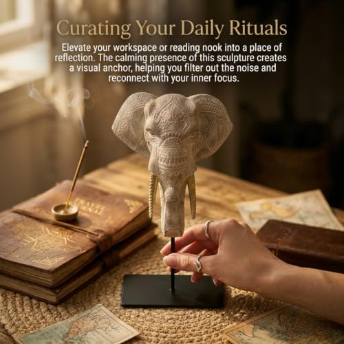 Carved Wood Elephant Statue Home Decor Living Room Luxury Gift - Image 5
