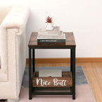 Industrial End 2-Tier Side Table - Image 4