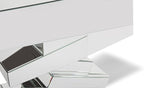 ZURI Furniture Modern Naxos Console Table Mirrored Glass Finish Sharp Geometric - Image 5