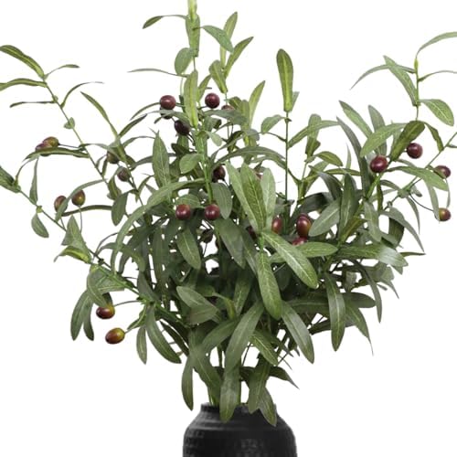 Leftover 6PCS 38 Inch Faux Olive Branches for Vase,Artificial Olive Tree Branches,Eucalyptus Stems,Fake Plant,Faux Greenery Stems for Centerpieces,Home Decor&Wedding Decor by LEFTOVER
