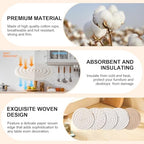 OIAHOMY 10 Pcs Drink Coasters with Holder, Boho Cotton Woven Coaster Set, Absorbent Coaster Protection for Various Cups, Ideal for Coffee Tables Home Decor and Gift, 4.3 Inches,Mixed Yellow - Image 3