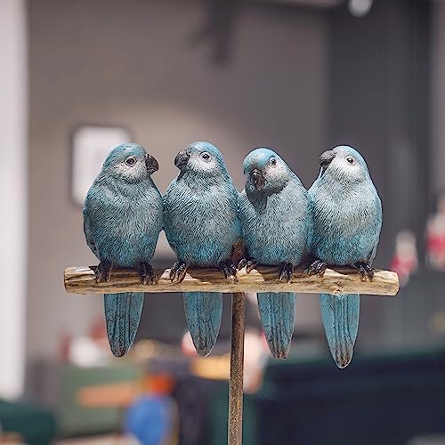 Braxio Bird Figurines Home Decor – Resin Tabletop Blue Bird Decor for Shelf Table Desk Modern Decorative Accent for Living Room Bedroom Office 5.5 x 2.5 x 9.5 Inch - Image 2