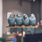 Braxio Bird Figurines Home Decor – Resin Tabletop Blue Bird Decor for Shelf Table Desk Modern Decorative Accent for Living Room Bedroom Office 5.5 x 2.5 x 9.5 Inch - Image 2