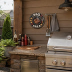 BBQ Area Metal Sign 8x8in Round Retro Plaque for Backyard Grill Wall Decor Outdoor Cooking Gift - Image 4