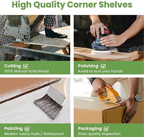 Floating Corner Shelves Wall Mounted with Invisible Brackets Set of 3 - Image 6