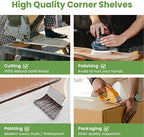 Floating Corner Shelves Wall Mounted with Invisible Brackets Set of 3 - Image 6