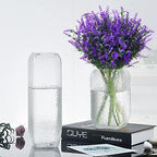 XLFAQXM 8 Pack Artificial Plants Flowers Grass Shrubs Lavender No Fade Faux Plastic Flowers Outdoor for Farmhouse Garden Porch Patio Indoor Wedding Decoration Greenery Fake Plants uv Resistant - Image 4