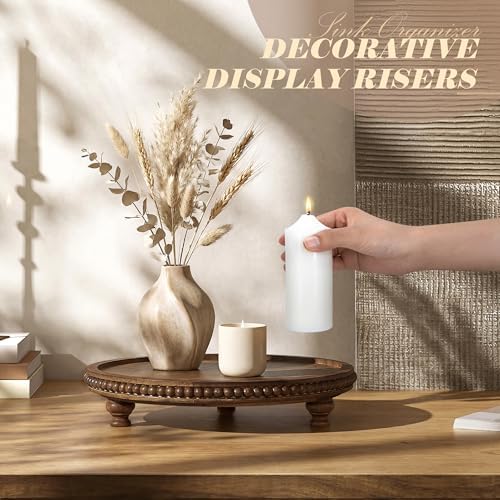 EOSAHR Beaded Round Display Riser for Home Decor, Vintage Brown - Image 4