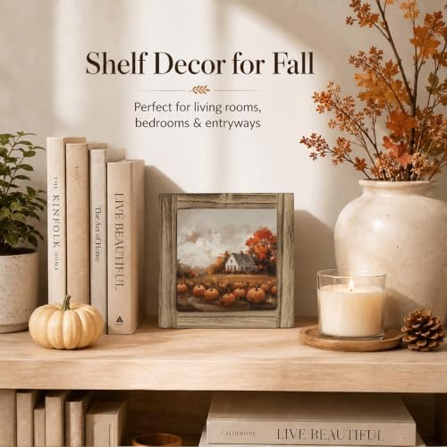 Autumn Home Decor Wood Plaque Sign, Pumpkin Farmhouse Art for Desk 02 - Image 4