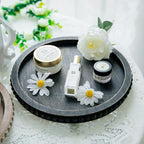 HPC Decor 12in Round Tray for Home Decor- Black Wood Beaded, Decorative Round Tray for Living Room Decor, Coffee Table Decor, Kitchen Table Decor or Farmhouse Serving Tray - Image 6