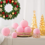 46Pcs Velvet Christmas Ball Ornaments Set - Flocked Shatterproof Christmas Tree Decorations Classic Hanging Ornaments with Rope for Xmas Wreath Holiday Home Decor (Multi-Size, Pink) - Image 4