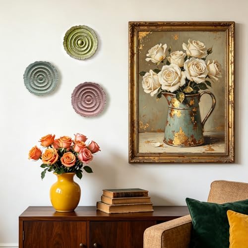 Metal Wall Sculpture, 10'' Round Textured Radiant Sunburst Wall Decor - Image 4