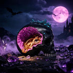 Resin Geode Skull Figurine Statue with Baby Dragon. Gifts for Skull Lovers - Image 7