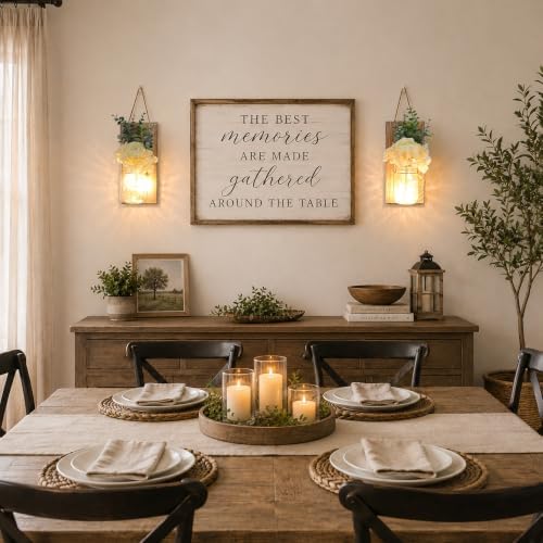 Rustic Wall Sconces Set of 2, Brown - Image 4