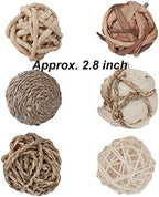 Kesywale Set of 6 Decorative Balls for Centerpiece Bowl Fillers, 2.8 inch Assorted Rattan Wicker Balls Spheres Orbs, Vase Fillers, Home Table Decor - Image 3