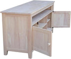 Entertainment TV Stand with 2 Doors Unfinished Solid Parawood 57"W x 18"D x 26"H - Image 7