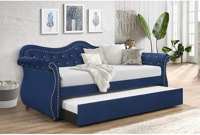 Modern Luxury Upholstery Crystal Tufted Trundle - Image 2