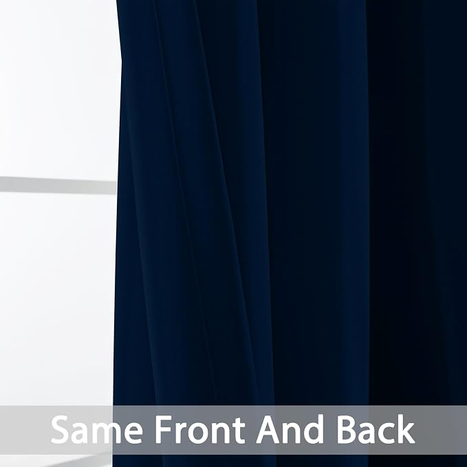 Yakamok Room Darkening Curtains 52x96 inch Length Dark Blue-Living Room | 2 - Image 6