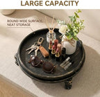 Black Decorative Tray, 11.8 Inch Round Tray with Claw Feet - Image 6