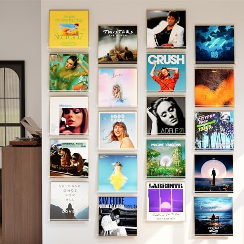 Laurensory Vinyl Record Wall Mount Shelves, 12 inch Vinyl Holder, 20 Pack - Image 4