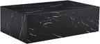 Coffee Table Living Room Table, Modern Black Faux Marble Center Couch Table - Image 7